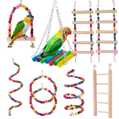 Swing Chewing Bird Toys Set