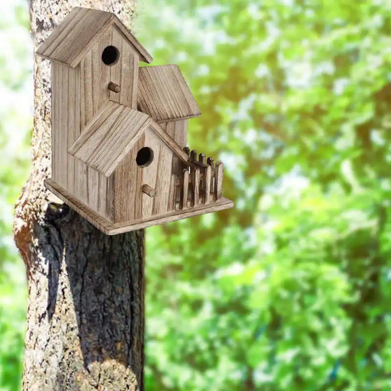 Wooden Bird Feeding Birdhouse
