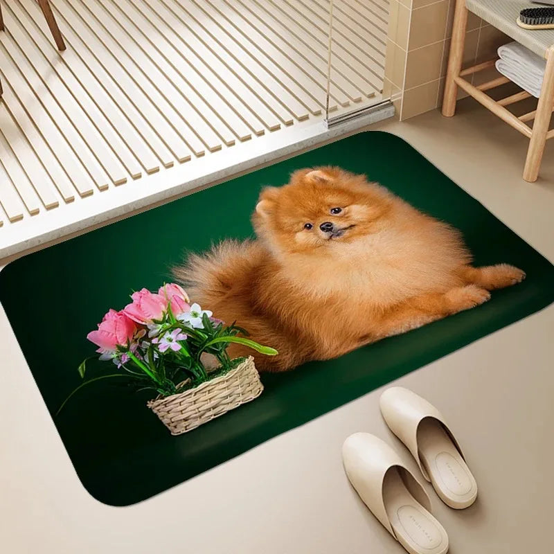 Pomeranian Dog Door Mat