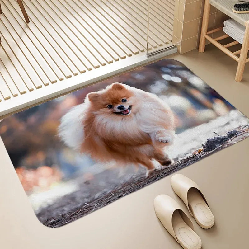 Pomeranian Dog Door Mat