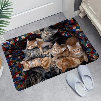 Cute Cat Print Bath Mat