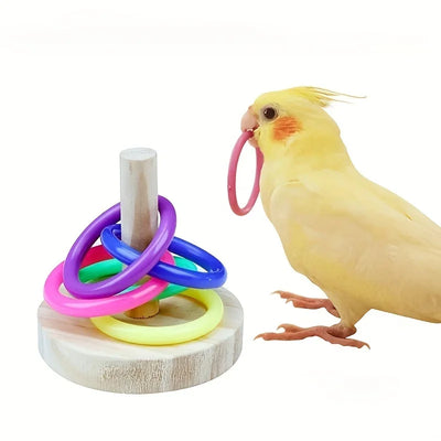 Wooden Parrot Play Ring