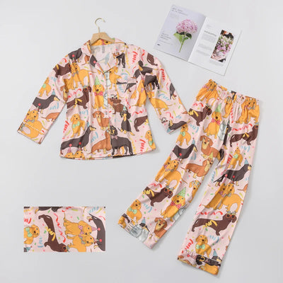 Dog Print Pajama Set