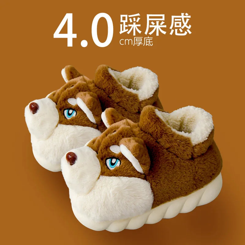 Warm Cotton Dog Slippers