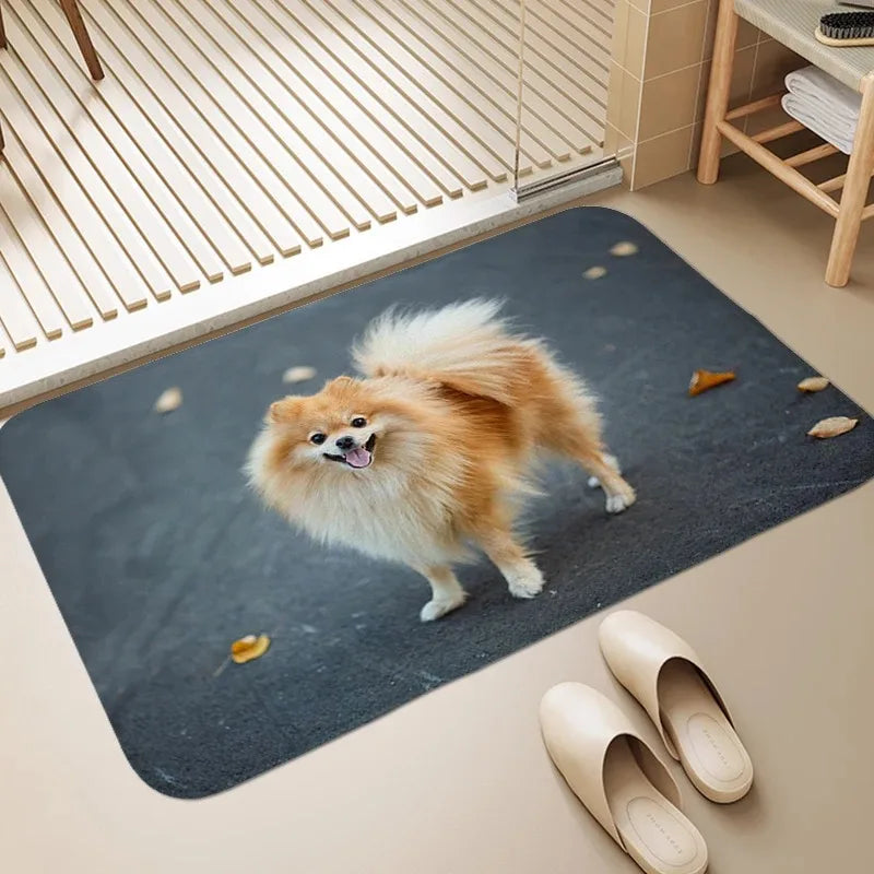 Pomeranian Dog Door Mat