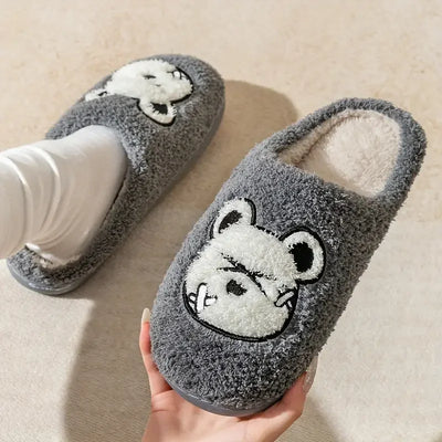 Fuzzy Bear Home Slippers