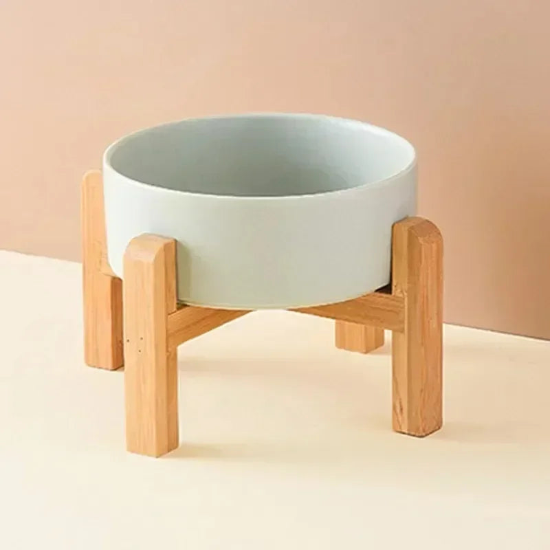 Ceramic Cat Bowl with Stand