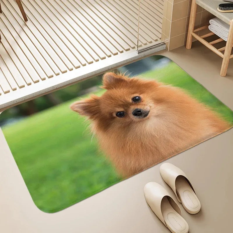 Pomeranian Dog Door Mat