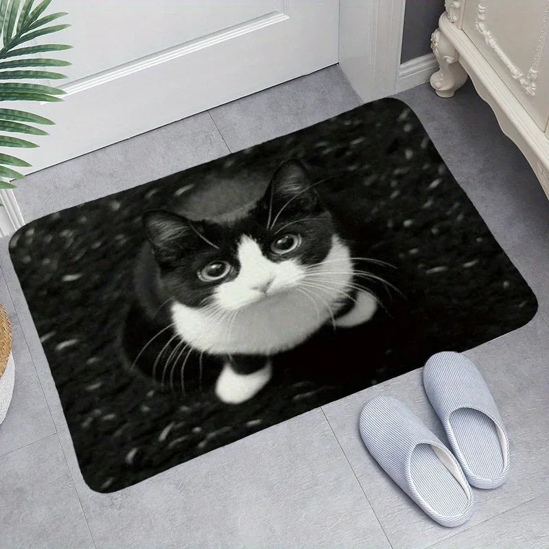 Cute Cat Print Bath Mat
