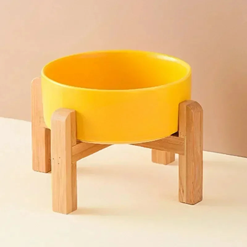 Ceramic Cat Bowl with Stand