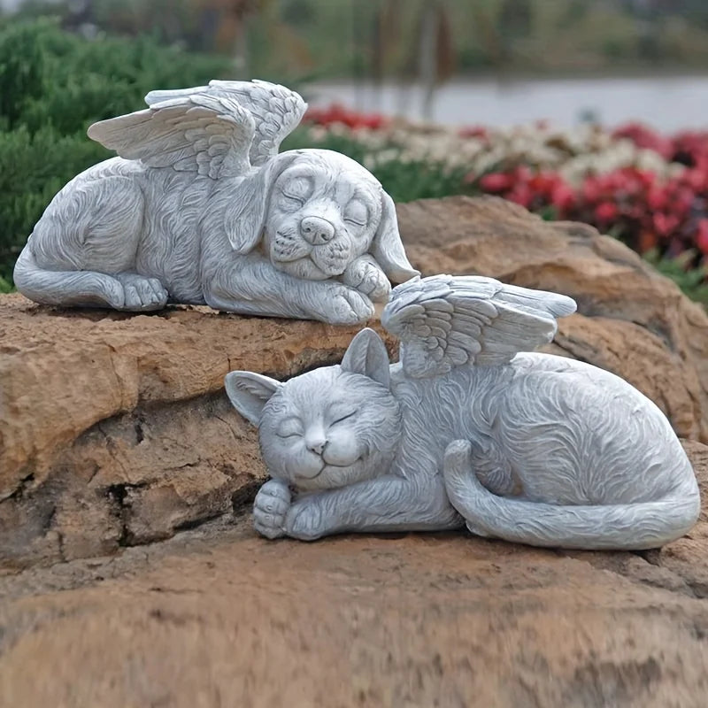 Angel Cat Memorial Statue