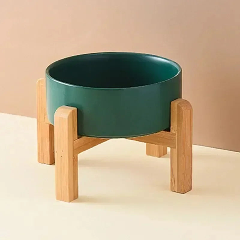 Ceramic Cat Bowl with Stand