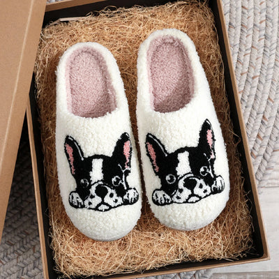 French Dog Cotton Slippers