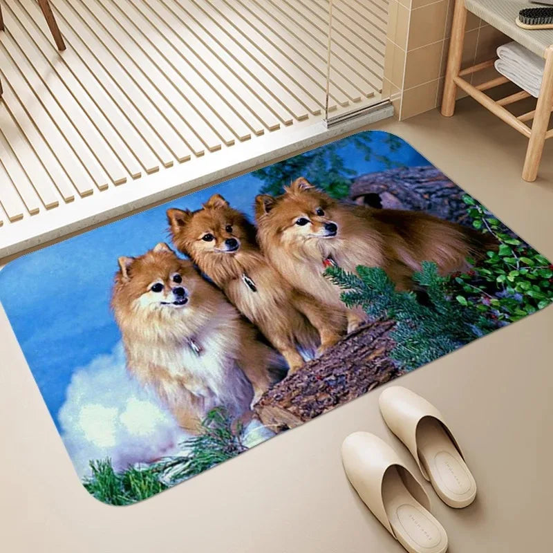 Pomeranian Dog Door Mat