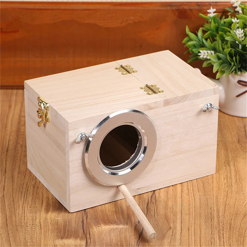 Wood Bird House Nest