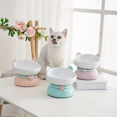 Elevated Ceramic Cat Bowl