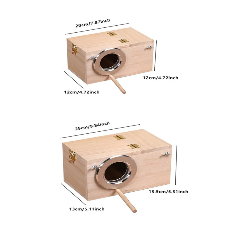 Wood Bird House Nest