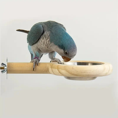 Bird Wood Feeding bowl