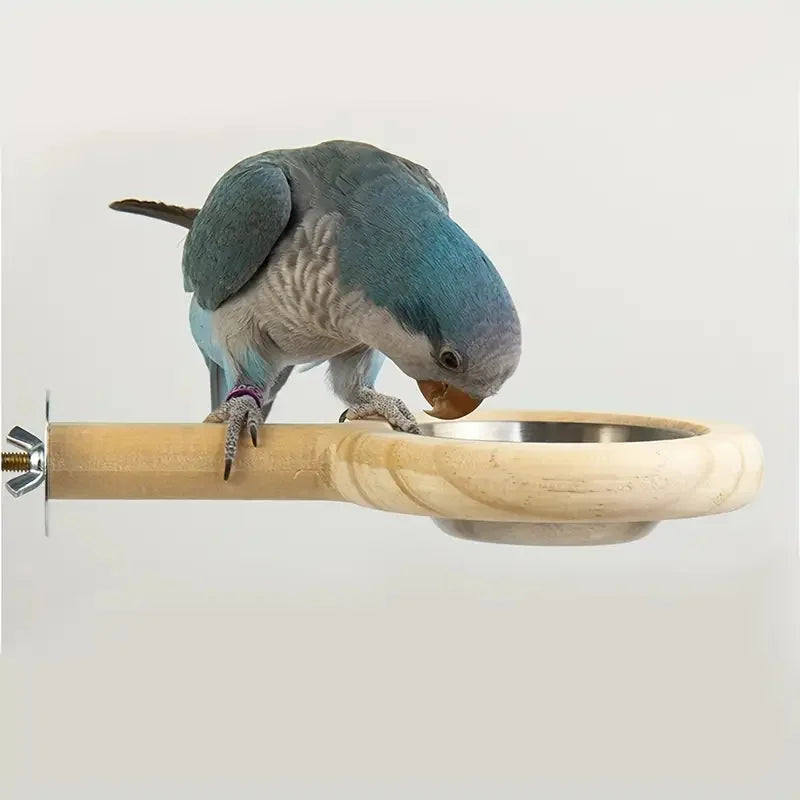 Bird Wood Feeding bowl