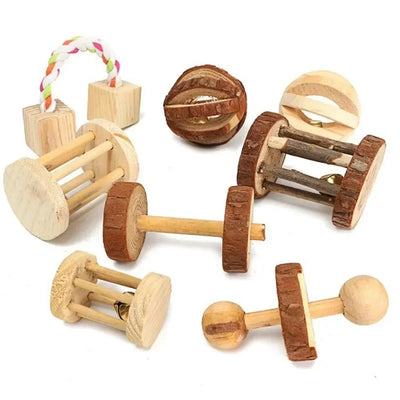 Cute Rabbit Wooden Roller Toys