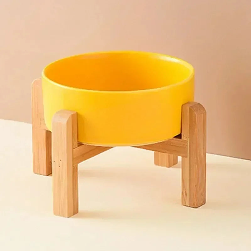 Ceramic Cat Bowl with Stand