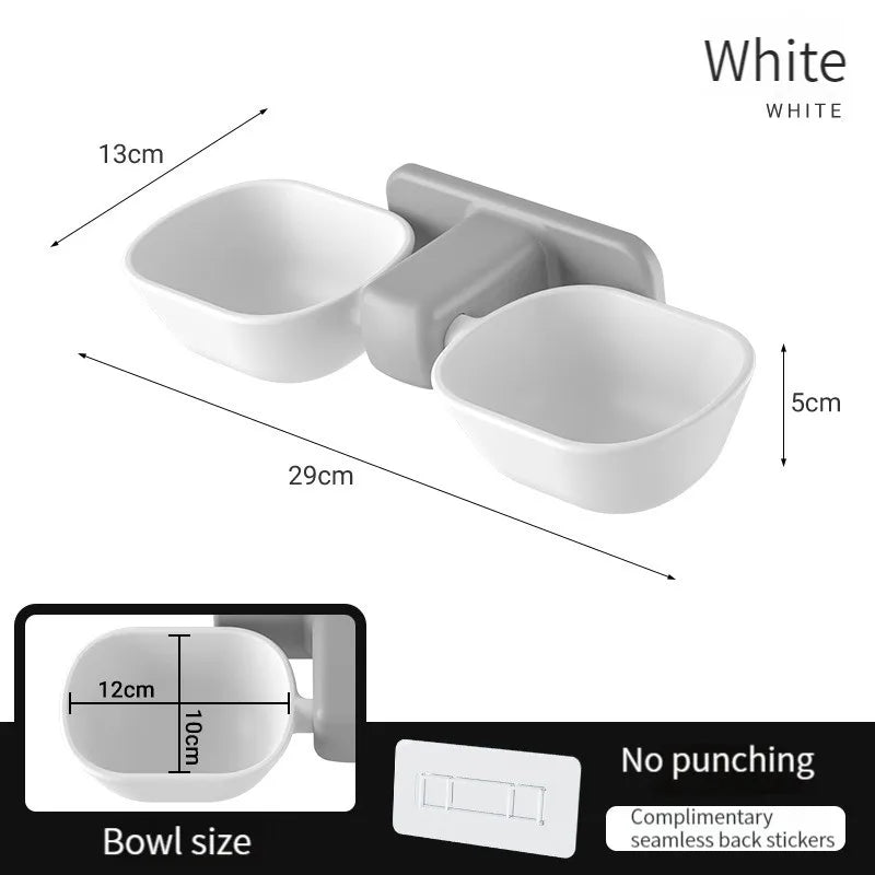 Wall Mounted Double Cat Bowl
