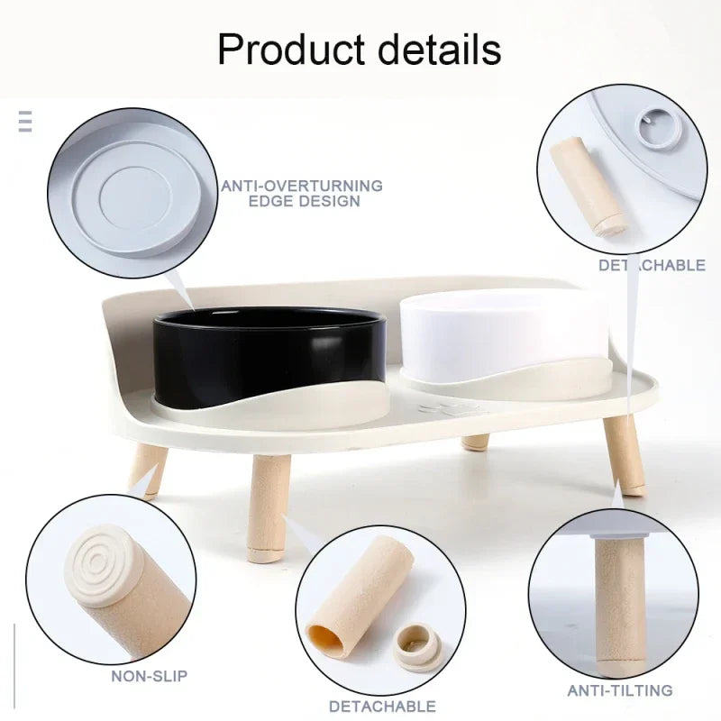 Adjustable Double cat Feeder