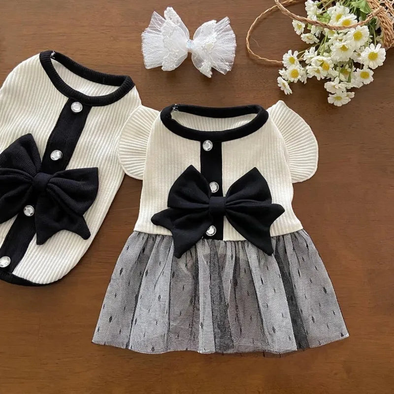Regal Bow Lace Dog Dress