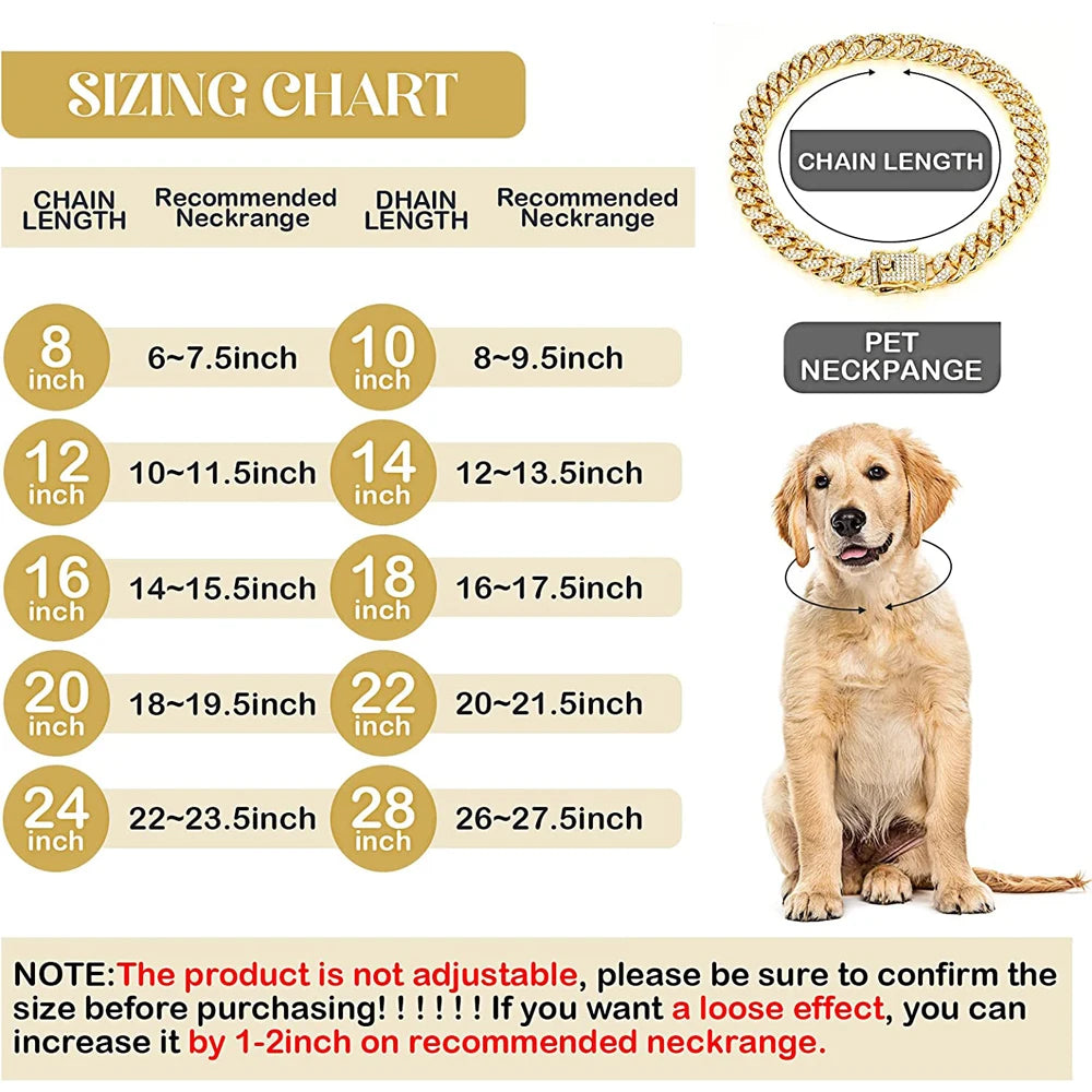 Luxury Gold Dog Chain Collar