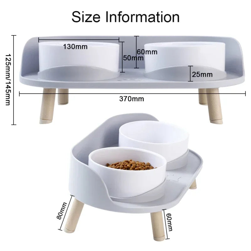 Adjustable Double cat Feeder