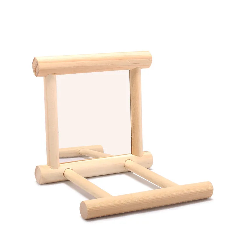 Bird Mirror Toy with Perch Stand