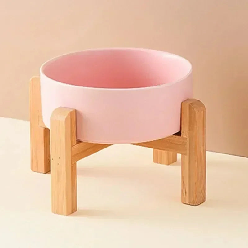 Ceramic Cat Bowl with Stand